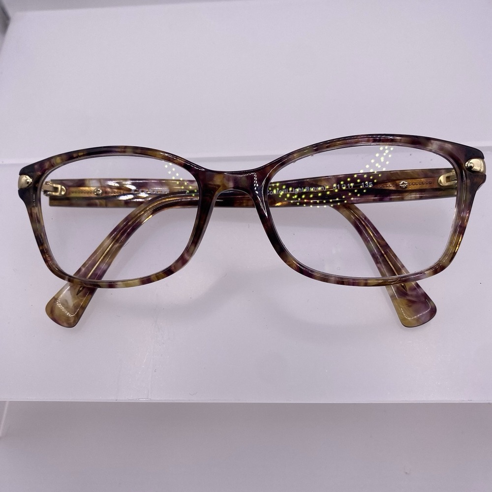 Coach Eyeglasses Women FRAME ONLY HC6065 51-17-135 Confetti Light Brown 001